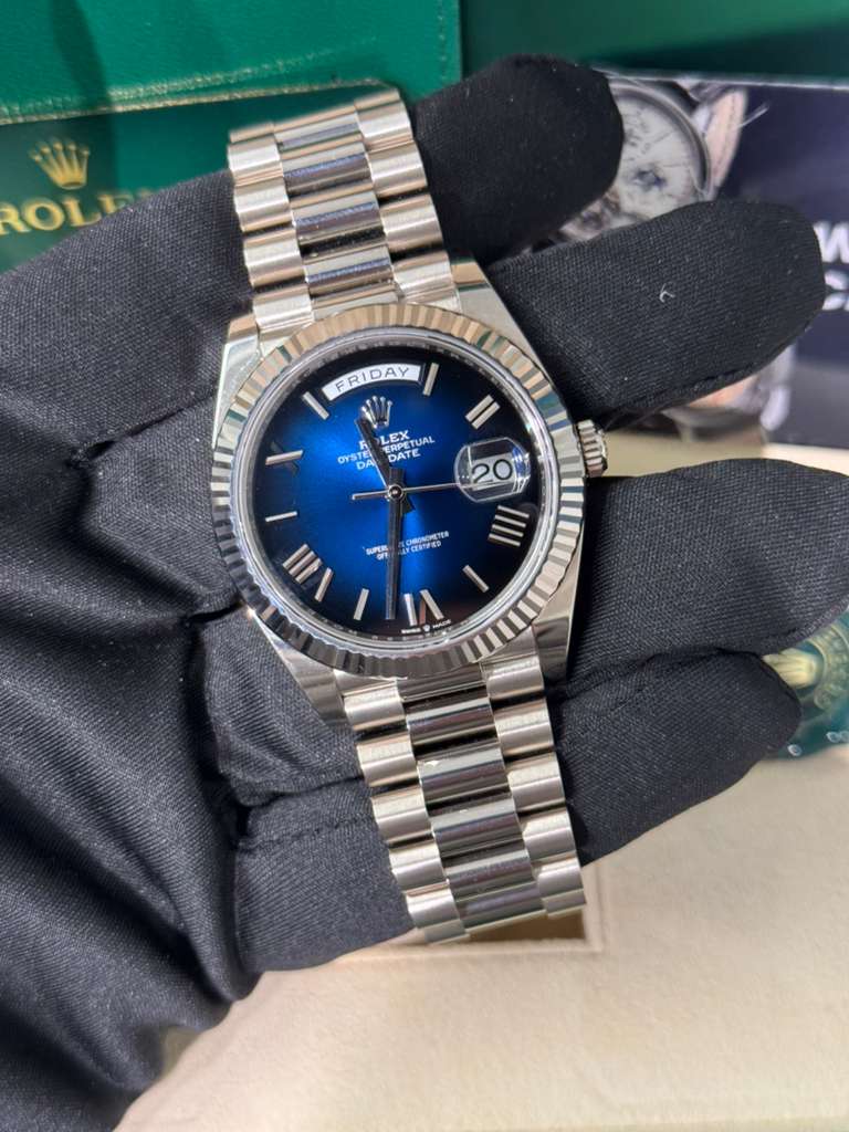 Rolex Day-Date - 40 MM - White Gold - Blue Ombré Dial - 228239-0076