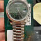 Rolex Presidential White Gold Day-Date 40MM - President Bracelet Watch - Olive Green Bevelled Roman Dial - 228239 ogrp