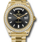 Rolex Presidential Yellow Gold Day-Date 40MM - President Bracelet - Diamond Bezel - Black Baguette Diamond Dial - 228348RBR bkbdp