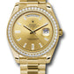 Rolex Yellow Gold Day-Date 40 MM - President Bracelet Watch - Diamond Bezel - Champagne Baguette Diamond Dial - 228348RBR chbdp