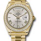 Rolex Yellow Gold Day-Date 40 MM - President Bracelet - Diamond Bezel -  Silver Bevelled Roman Dial - 228348RBR sdrp