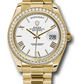 Rolex Yellow Gold Day-Date 40 MM - President Bracelet Watch - Diamond Bezel - White dial - 228348RBR wrp