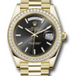 Rolex Yellow Gold Day-Date 40 MM - President Bracelet - Diamond Bezel - Black Index Dial - 228348rbr bkip