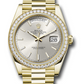 Rolex Yellow Gold Day-Date 40 MM - President Bracelet - Diamond Bezel - Silver Index Dial - 228348rbr sip