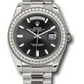 Rolex Presidential White Gold Day-Date 40MM - President Bracelet - Diamond Bezel - Black Baguette Diamond Dial  - 228349RBR bkbdp