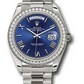 Rolex Presidential White Gold Day-Date 40MM - President Bracelet - Diamond Bezel - Blue Bevelled Roman Dial - 228349RBR blrp