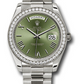 Rolex Presidential White Gold Day-Date 40MM - President Bracelet - Diamond Bezel - Olive Green Bevelled Roman Dial - 228349RBR ogrp