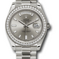 Rolex Presidential White Gold Day-Date 40MM - President Bracelet - Diamond Bezel - Silver Baguette Diamond Dial - 228349RBR sbdp