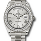 Rolex Presidential White Gold Day-Date 40MM - President Bracelet - Diamond Bezel - Silver Quadrant Motif Bevelled Roman Dial - 228349RBR sqmrp