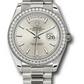 Rolex Presidential White Gold Day-Date 40MM - President Bracelet - Diamond Bezel - Silver Stripe Motif Index Dial - 228349RBR ssmip