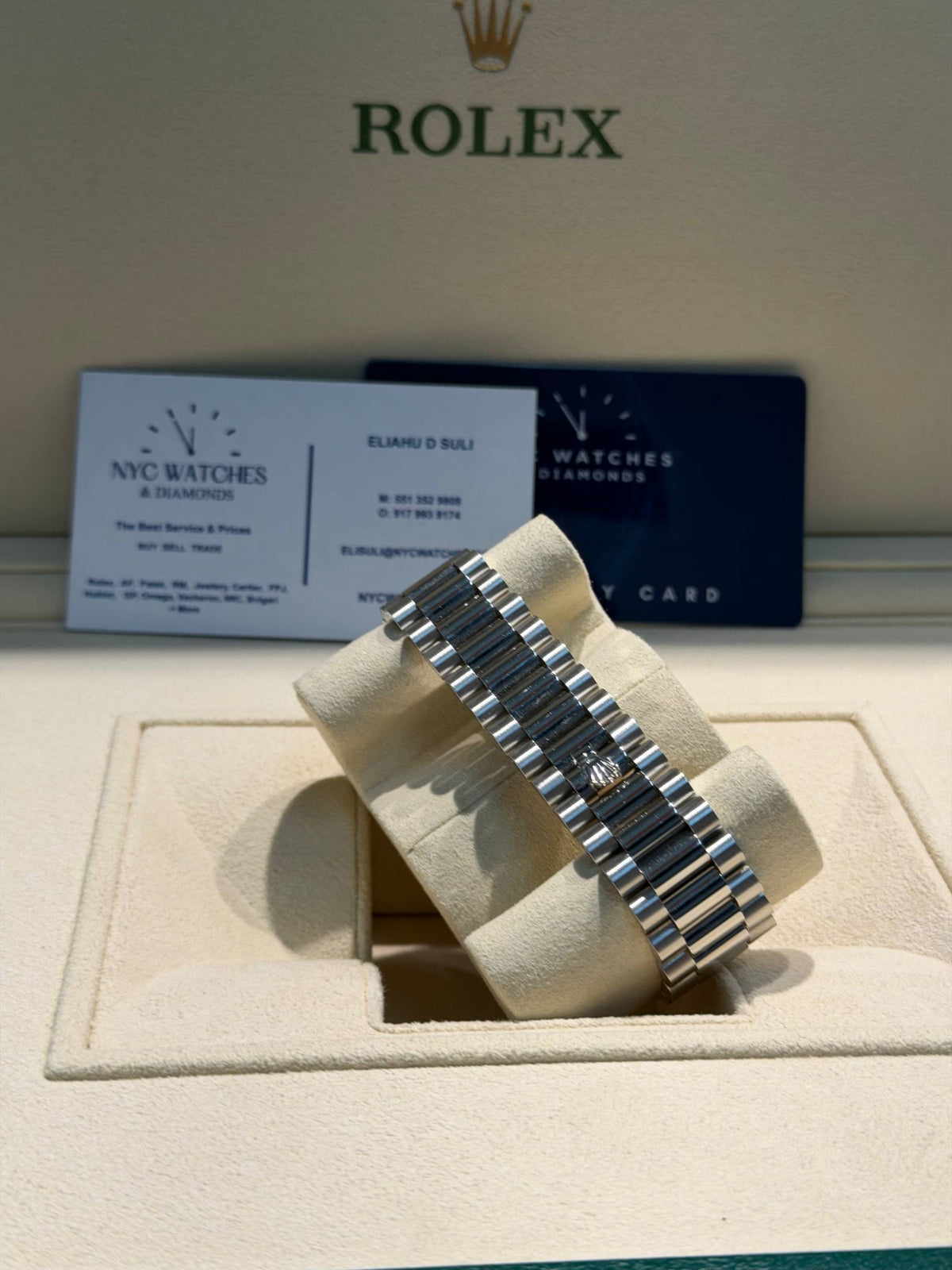 Rolex Presidential Platinum Day-Date 40MM - President Bracelet Watch - Ice Blue Baguette Diamond Dial - 228396TBR-0002