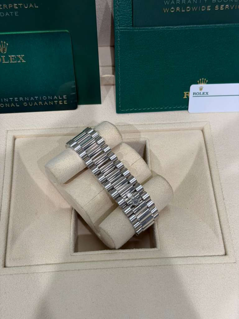 Rolex Presidential Platinum Day-Date 40MM - President Bracelet Watch - Ice Blue Baguette Diamond Dial - 228396TBR-0002