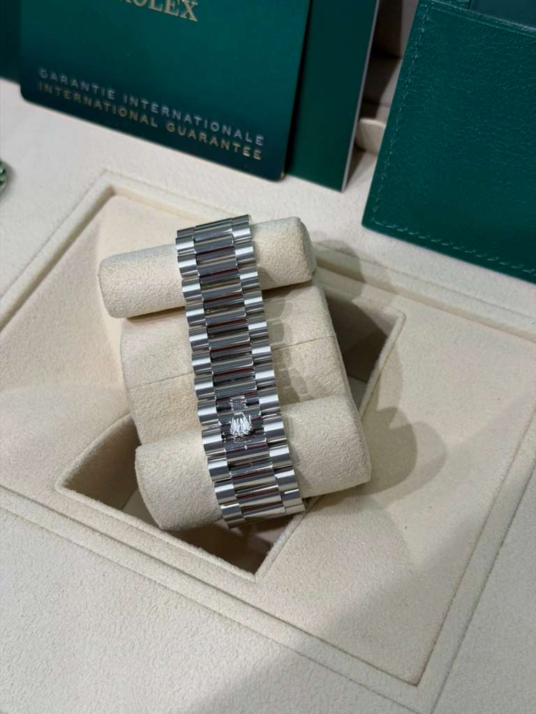 Rolex Presidential Platinum Day-Date 40MM - President Bracelet Watch - Ice Blue Baguette Diamond Dial - 228396TBR-0002