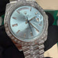 Rolex Presidential Platinum Day-Date 40MM - President Bracelet Watch - Ice Blue Baguette Diamond Dial - 228396TBR-0002