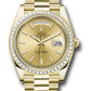 Rolex Presidential Yellow Gold Day-Date 40MM - President Bracelet - Diamond Bezel - Champagne Index Dial - 228398TBR chip