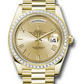 Rolex Presidential Yellow Gold Day-Date 40MM - President Bracelet - Diamond Bezel - Champagne Bevelled Roman Dial - 228398TBR chrp