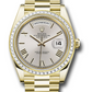 Rolex Presidential Yellow Gold Day-Date 40MM - President Bracelet - Diamond Bezel - Silver Roman Dial - 228398TBR sdrp