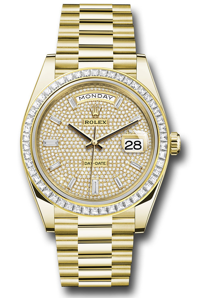 Rolex Presidential Yellow Gold Day-Date 40MM - President Bracelet - Diamond Bezel - Diamond-Paved Dial - 228398tbr dpbdp