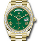 Rolex Presidential Yellow Gold Day-Date 40MM - President Bracelet - Diamond Bezel - Green Roman Dial - 228398tbr grrp