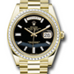 Rolex Presidential Yellow Gold Day-Date 40MM - President Bracelet - Diamond Bezel - Onyx Dial - 228398tbr onbdp