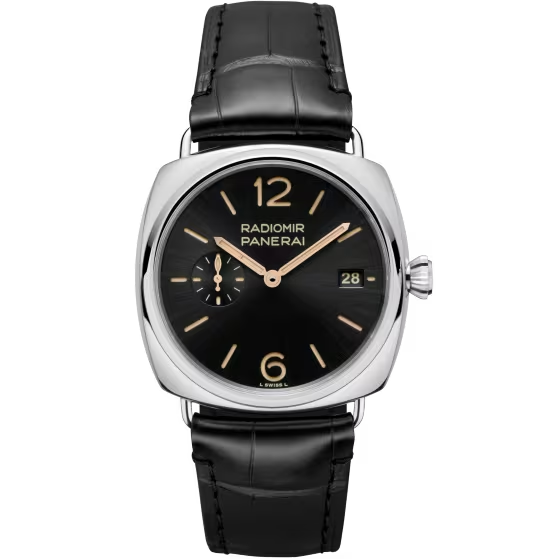 Panerai Radiomir Stainless Steel 40 MM - Black Alligator Strap - Black Dial - PAM01294