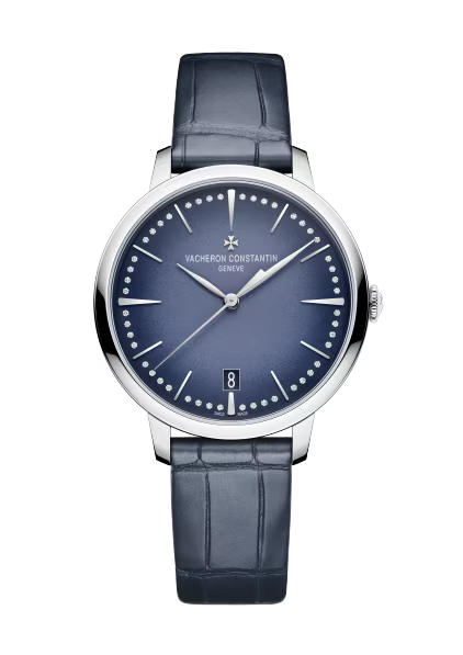 Vacheron Constantin Patrimony White Gold 36.5 MM - Blue Leather Strap - Blue Dial - 4110U/000G-B906