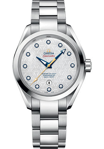 Omega Seamaster Stainless Steel 34 MM - Stainless Steel Bracelet - Mother -Of- Pearl Dial - 231.10.34.20.55.003 nyc watcher nyc watches