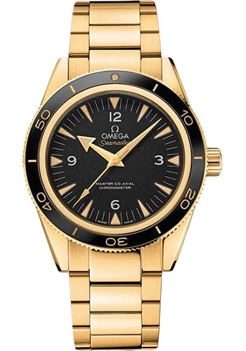 Omega Seamaster Yellow Gold 41 MM - Yellow Gold Bracelet - Black Dial - 233.60.41.21.01.002 nyc watcher nyc watches