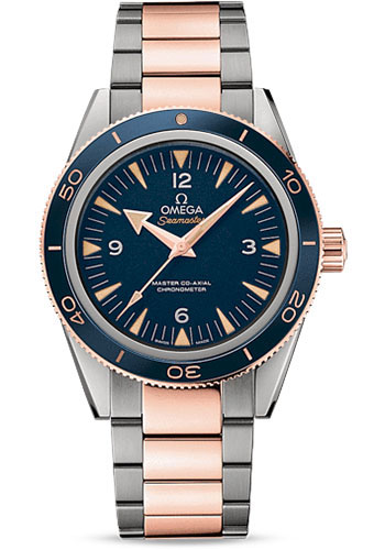 Omega Seamaster Titanium and Rose Gold 41 MM - Titanium and Rose Gold Bracelet - Blue Dial - 233.60.41.21.03.001 nyc watcher nyc watches