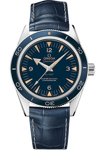 Omega Seamaster Platinum 41 MM - Blue Leather Strap - Blue Dial - 233.93.41.21.03.001 nyc watcher nyc watches