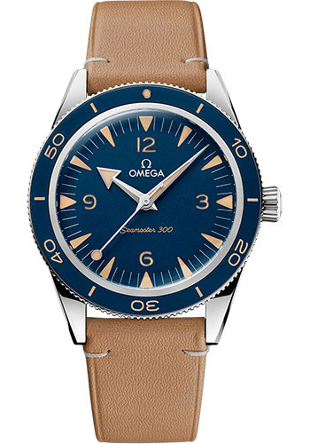 Omega Seamaster Stainless Steel 41 MM - Brown Leather Strap - Blue Dial - 234.32.41.21.03.001 nyc watcher nyc watches