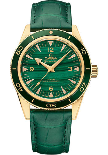 Omega Seamaster Yellow Gold 41 MM - Green Leather Strap - Green Dial - 234.63.41.21.99.001 nyc watcher nyc watches