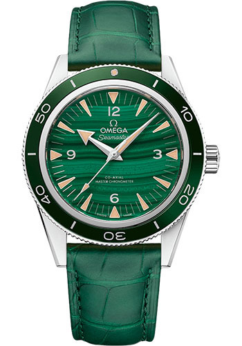 Omega Seamaster Platinum 41 MM - Green Leather Strap - Green Dial - 234.93.41.21.99.001 nyc watcher nyc watches