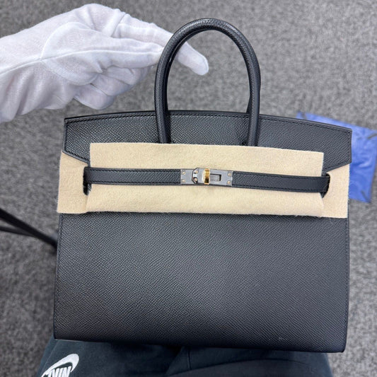 Hermès Birkin Sellier 25 - Black Epsom Leather - Palladium Hardware - B25BEPHW