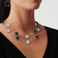 Van Cleef & Arpels Vintage Alhambra Long Necklace - 18k White Gold - Diamond &amp; Onyx - 20 Motifs - Tw. 4ct - VCARP2R800