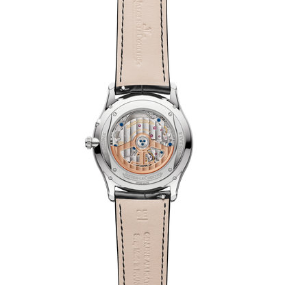 JLC - Master Ultra Thin Power Reserve - 39 MM - Stainless Steel - Silvered-Gray Dial - Black Leather Strap - Q1378421