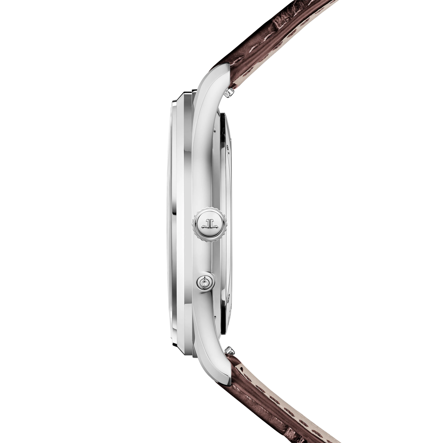 JLC - Master Ultra Thin Moon - 39 MM - Stainless Steel - Copper-Toned Grained Dial - Brown Leather Strap - Q1368460