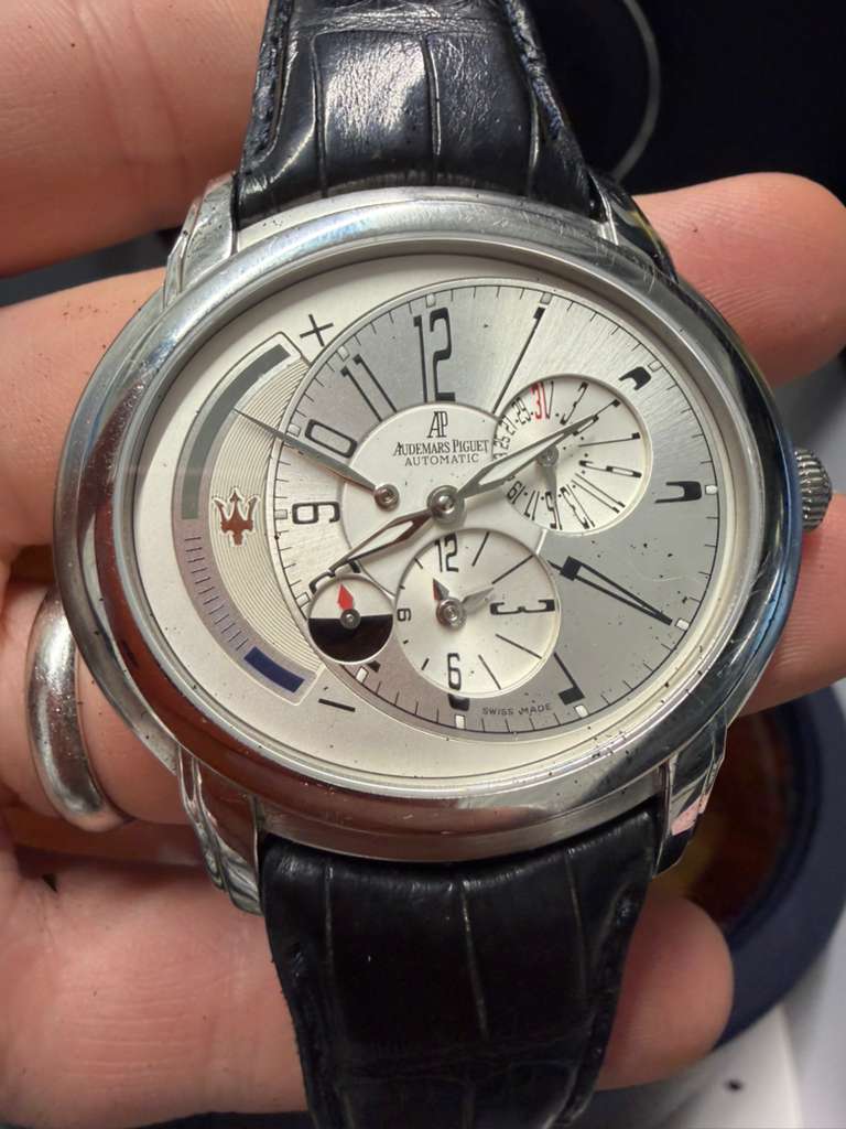 Audemars Piguet - Millenary - Maserati Limited Edition - 45 MM - Steel - Silver Dial - Leather Strap - 26150ST.OO.D084CU.01