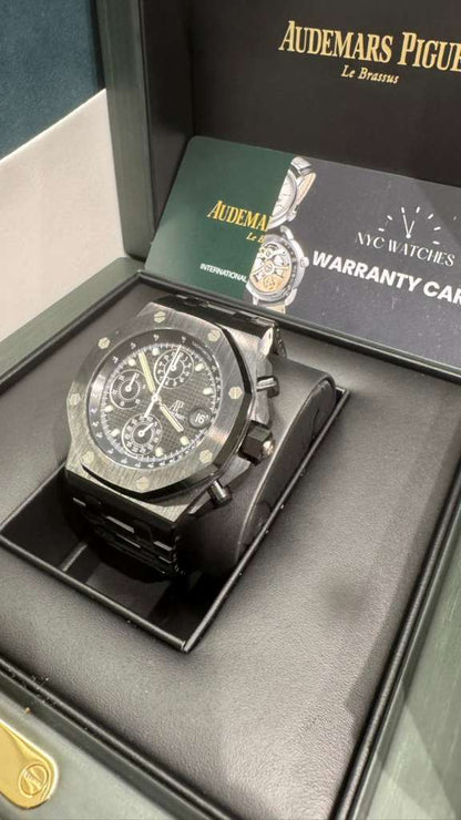 Audemars Piguet Royal Oak Offshore Selfwinding Chronograph Black Ceramic 42 MM - Black Rubber Bracelet - Black Dial - 26238CE.OO.1300CE.01