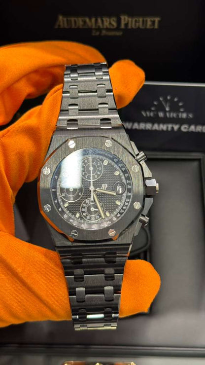 Audemars Piguet Royal Oak Offshore Selfwinding Chronograph Black Ceramic 42 MM - Black Rubber Bracelet - Black Dial - 26238CE.OO.1300CE.01