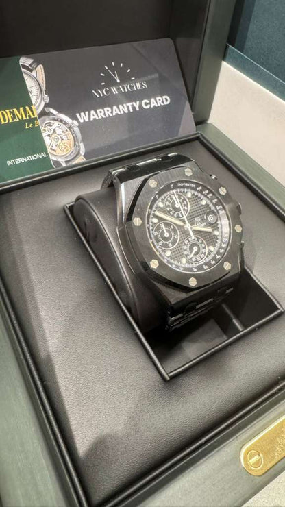 Audemars Piguet Royal Oak Offshore Selfwinding Chronograph Black Ceramic 42 MM - Black Rubber Bracelet - Black Dial - 26238CE.OO.1300CE.01