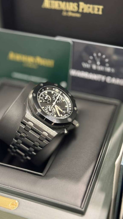 Audemars Piguet Royal Oak Offshore Selfwinding Chronograph Black Ceramic 42 MM - Black Rubber Bracelet - Black Dial - 26238CE.OO.1300CE.01