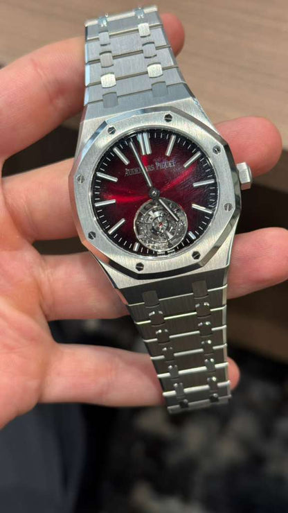 Audemars Piguet - Royal Oak Flying Tourbillon - 41 MM - Steel - Burgundy Dial - 26730ST.OO.1320ST.05