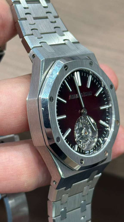 Audemars Piguet - Royal Oak Flying Tourbillon - 41 MM - Steel - Burgundy Dial - 26730ST.OO.1320ST.05