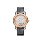 Chopard Happy Sport Rose Gold 36 MM - Black Leather Strap - Diamond Bezel -  White Diamond Dial - 274808-5006