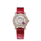 Chopard Happy Sport Rose Gold 36 MM - Red Leather Strap - Diamond Bezel -  White Diamond Dial - 274891-5024