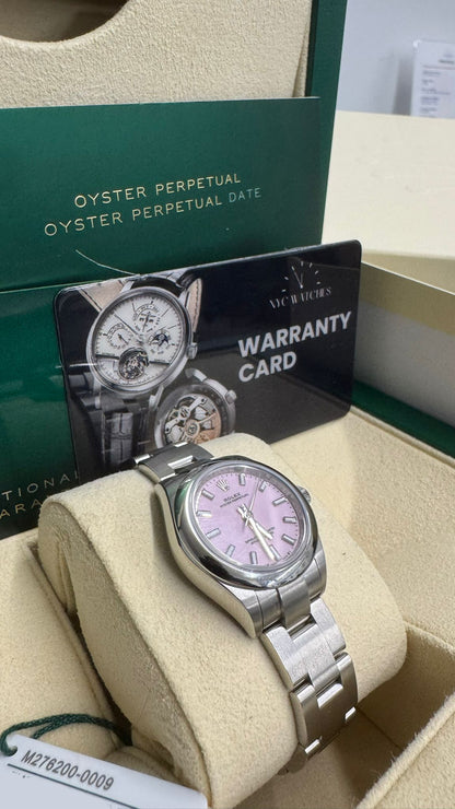 Rolex Oyster Perpetual - Stainless Steel - 28 MM - Oyster Bracelet - Candy Pink Dial - 276200-0009
