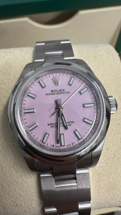Rolex Oyster Perpetual - Stainless Steel - 28 MM - Oyster Bracelet - Candy Pink Dial - 276200-0009