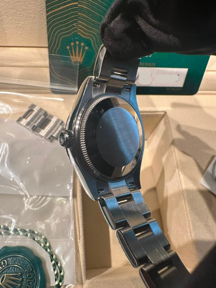 Rolex Stainless Steel Oyster Perpetual no date Watch - 31 MM - Oyster Bracelet - Green Dial - 277200-0006