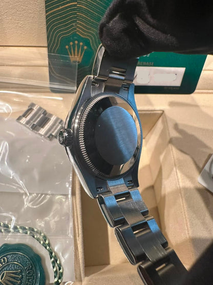 Rolex Stainless Steel Oyster Perpetual no date Watch - 31 MM - Oyster Bracelet - Green Dial - 277200-0006